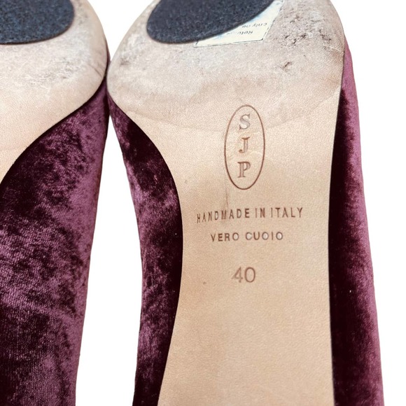 SJP by Sarah Jessica Parker Daze Velvet Cap Toe Mid Heel Pumps - Picture 7 of 8